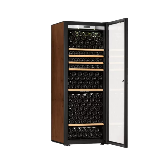 Design wine cellar big capacity free-standing black with glass door