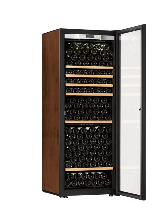 Design wine cellar big capacity free-standing black with glass door