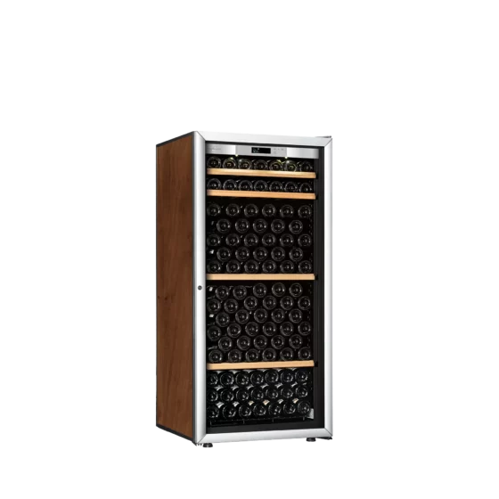 Wine cabinet medium capacity tobacco with silver double glazed door