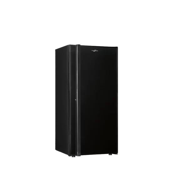 Wine fridge medium capacity black with solid door and handle