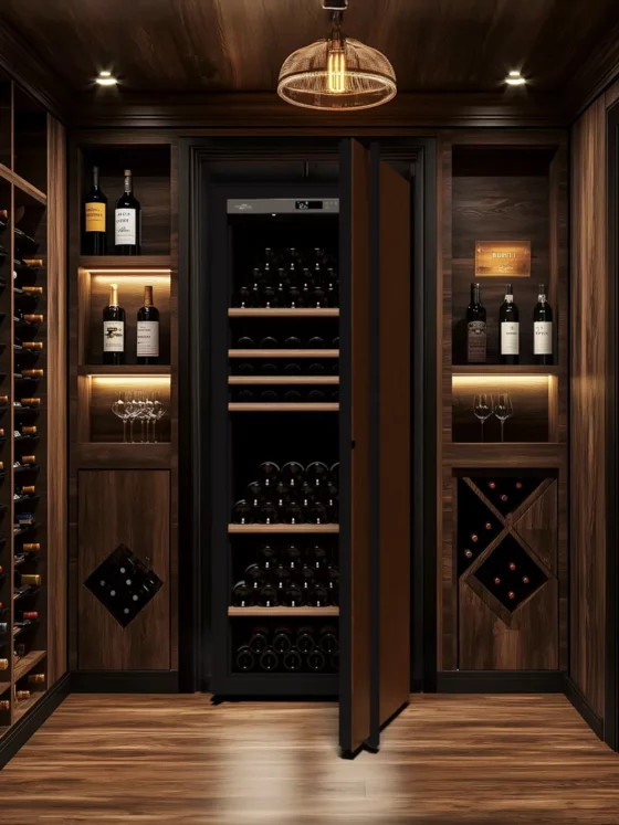 Design wine cellar tobacco big capacity built in with handle and solid door