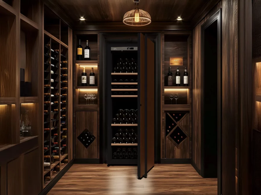 Design wine cellar tobacco big capacity built in with handle and solid door