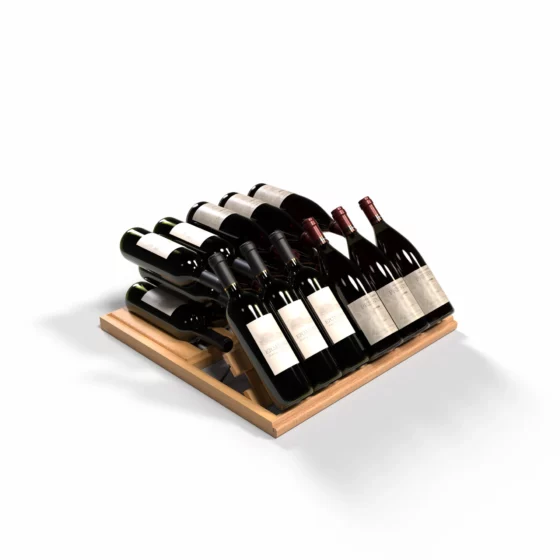 Presentation shelf with wine bottle