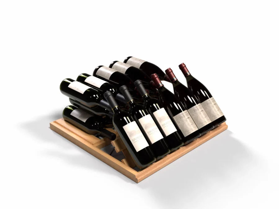 Presentation shelf with wine bottle