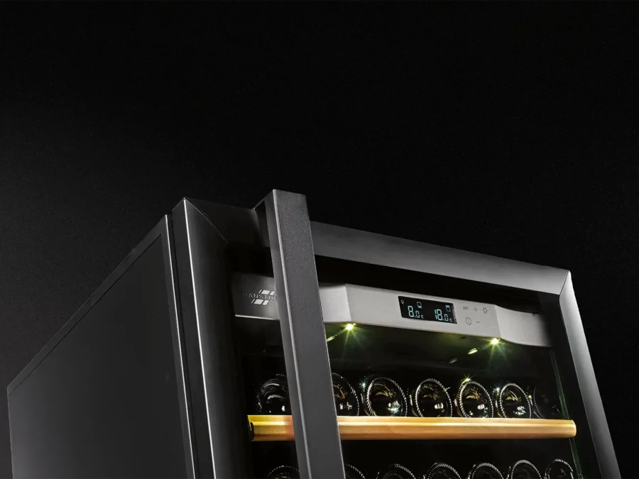 Prestige wine cooler black with temperature display integrated lighting